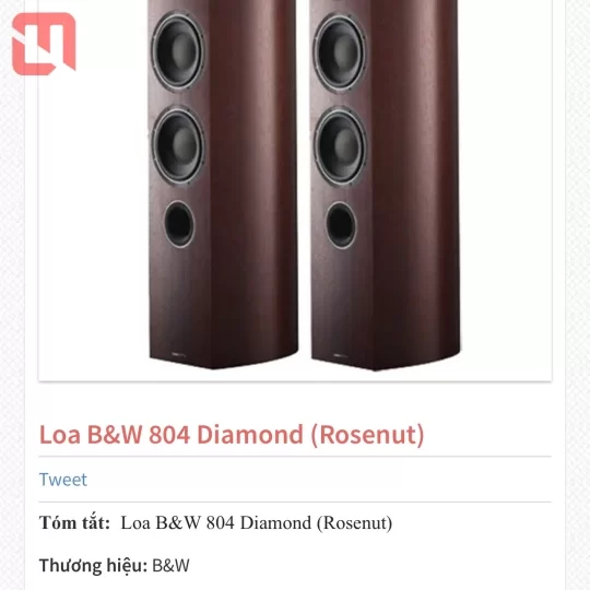 Loa B&W 804 Diamond (Rosenut)